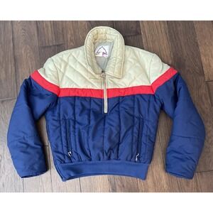 Snuggler Ski Wear Vtg Blue Snow Coat 1/4 Zip‎ Men's Jacket Sz L